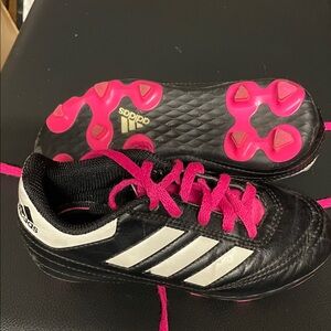 Adidas Black Cleats with Pink and White Accents